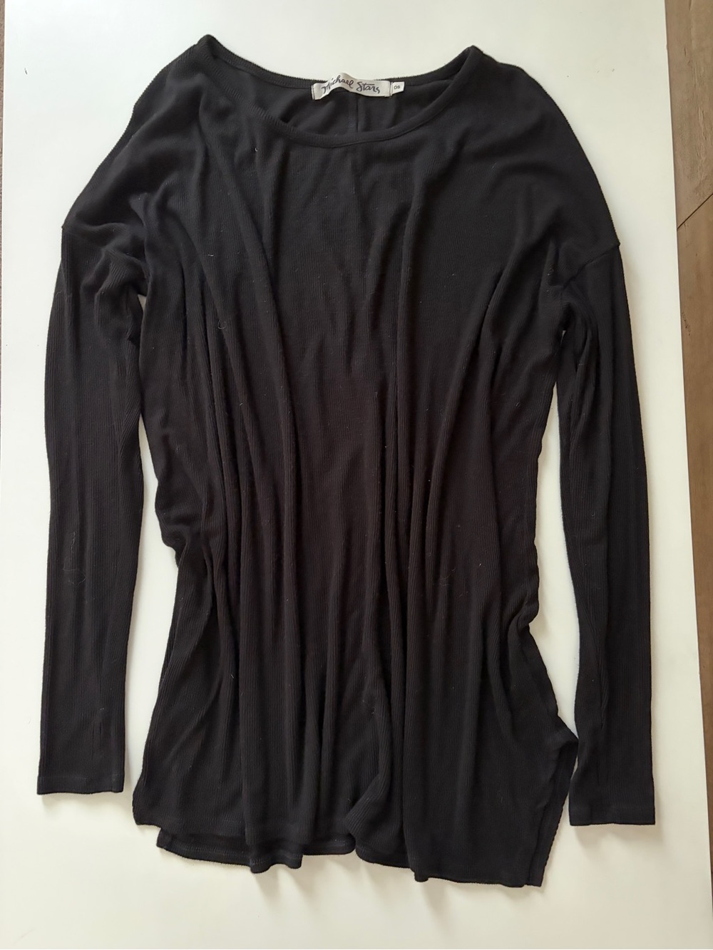Michael Stars Black Long Sleeve Ribbed Tee
